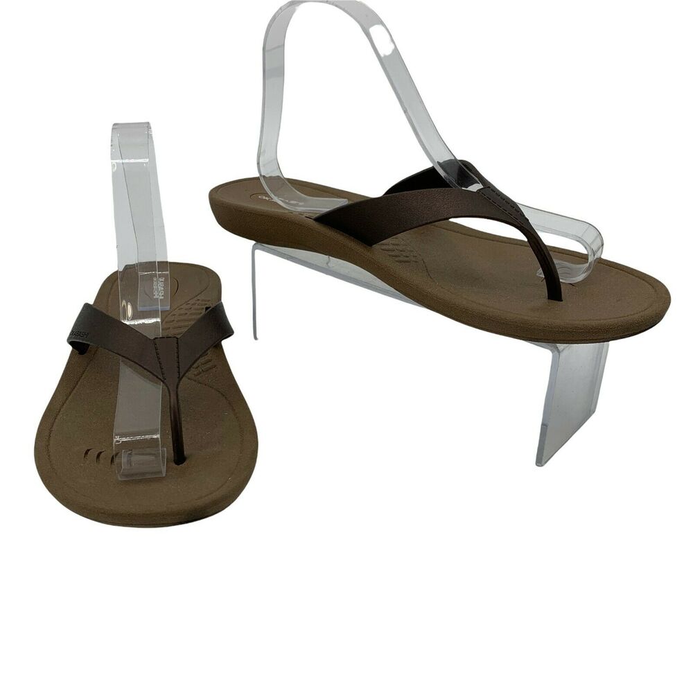 Okabashi Breeze Sandals Women's Size LL Bronze/Brown Slip On Flat Thong Made USA